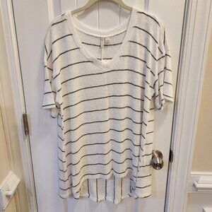 White Sweater with Black Strips - NWT